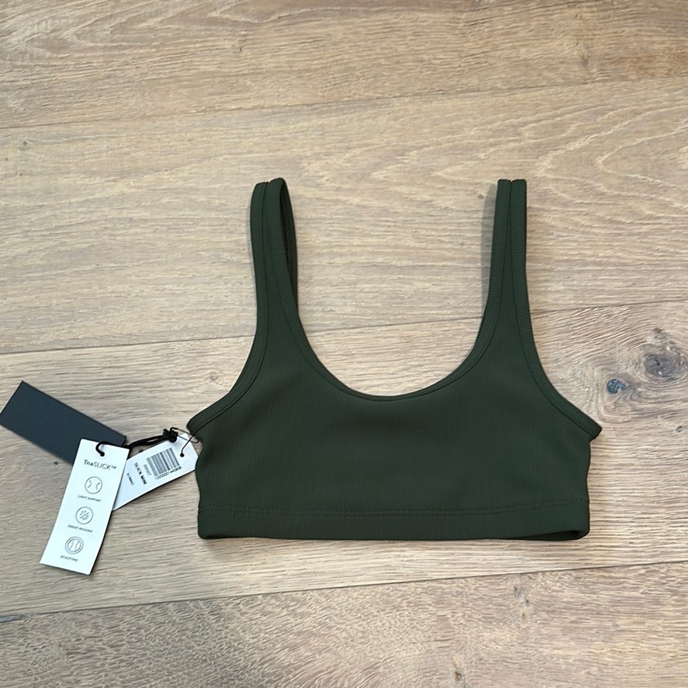 Aritzia Olive Green Scoop Neck Bralette